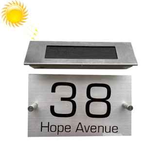 Large-18LEDs lumière bicolore en acier inoxydable solaire numéro de maison applique murale LED adresse Indication plaque d'immatriculation SH81031227-20