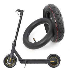 Kit de pneu intérieur gonflable 10x2.5 + pneu extérieur pour scooter Ninebot MAX G30 10 pouces (noir) SH301A754-20
