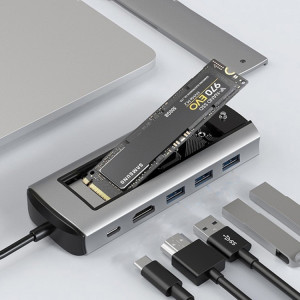 6-en-1 TYPE-C/USB-C vers PD+HDMI (4K 30hz) +USB3.0 x 3+Station d'accueil SSD SH03011759-20