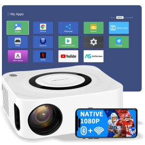 Projecteur HD domestique 1080P Bluetooth WIFI Projecteur intelligent de téléphone portable, Spécifications: Prise américaine (2 + 16G) SH701A1637-20