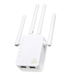 Répéteur WiFi d'extension de portée WiFi 5G/2.4G 1200Mbps avec 2 Ports Ethernet prise américaine blanc SH6104319-20
