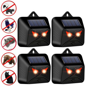 Répulsif solaire pour animaux, étanche, dissuasion des animaux, avec lumière LED rouge, 4 pièces/boîte SH1168353-20