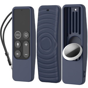 Pour Apple TV HD / 4K + AirTag AhaStyle PT175 Tracker de télécommande 2 en 1 Housse de protection en silicone (bleu) SA901B777-20