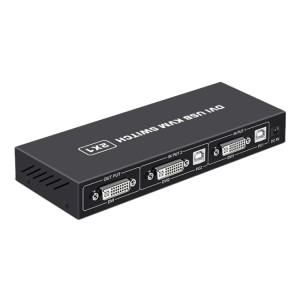 Commutateur KVM USB 4K DVI, adaptateur DVI 2 en 1, Hub de commutation partagé pour deux ordinateurs (noir) SH901A1395-20
