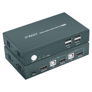 PWAY PW-S7201H 2 en 1 sortie HDMI KVM commutateur 4K HD coupe-écran vidéo SP2596487-20