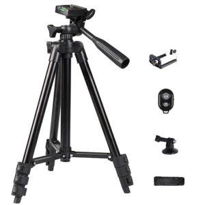 Support d'atterrissage rétractable pour trépied en direct pour appareil photo reflex numérique en aluminium portable, Spécifications: trépied de 150 cm + clip + sac + contrôleur + adaptateur SH45061811-20