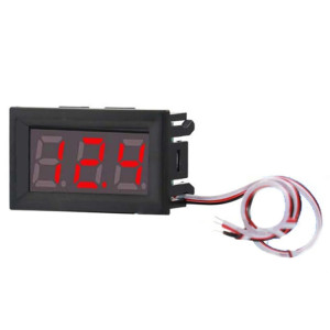 Borne de voltmètre CC à 3 fils 0 V-30 V 0,56 pouces LED Accessoires de voltmètre numérique Protection de connexion inversée, Couleur: Rouge SH7201142-20