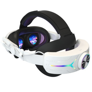 Pour Meta Quest 3 Casque pliable réglable à effet d'éclairage RVB rechargeable par USB (Elite) SH901A1875-20