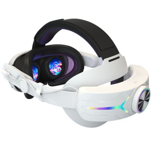Pour Meta Quest 3 USB rechargeable RVB effet d'éclairage casque pliable réglable (blanc) SH901B1870-20