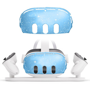 Pour Meta Quest 3 PC Coque de protection, style : coque unique (bleu transparent pailleté) SH11061430-20