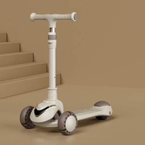 XOEYU K8 Scooter pliant réglable multifonctionnel pour enfants avec musique et lumières, couleur: café unique SX08011687-20
