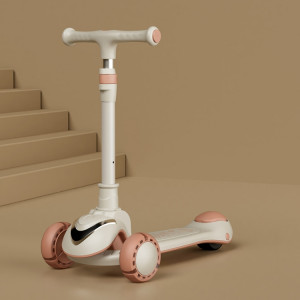 XOEYU K8 Scooter pliant réglable multifonctionnel pour enfants avec musique et lumières, couleur: rose simple SX08021076-20