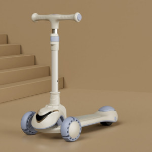 XOEYU K8 Scooter pliant réglable multifonctionnel pour enfants avec musique et lumières, couleur: bleu unique SX0804153-20