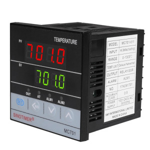 SINOTIMER MC701 Entrée universelle Boîtier court PID Contrôleur de température intelligent Compteur Chauffage Relais de refroidissement Sortie à semi-conducteurs SSR SS60261079-20
