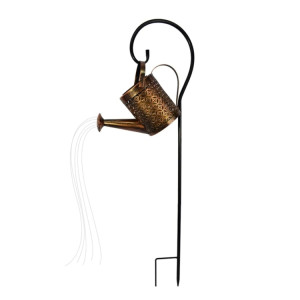 Lumière de Projection creuse en fer solaire extérieure étanche bouilloire de jardin lumière pelouse paysage prise de terre lumière décorative, Style: grand + support SH30041783-20