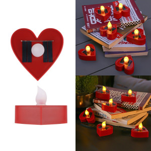 Lumière de bougie solaire cour extérieure villa jardin lumière de décoration étanche, spécification: modèle de coeur coquille rouge SH1702668-20