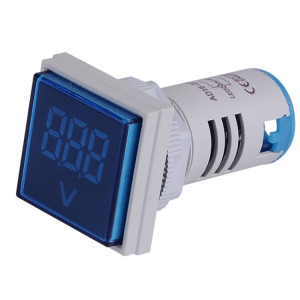 SINOTIMER ST17V Indicateur de signal de tension AC 22 mm carré LED Affichage numérique Tête de tension AC 60-500 V (03 bleu) SS201B916-20