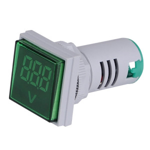 SINOTIMER ST17V Indicateur de signal de tension AC 22 mm carré LED Affichage numérique Tête de tension AC 60-500 V (04 vert) SS201C284-20