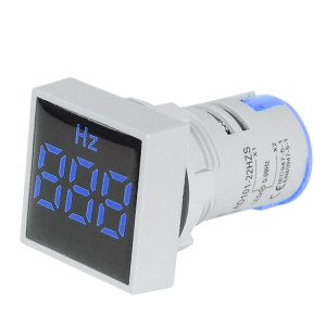 SINOTIMER ST17HZ 22 mm carré LED affichage numérique 50-75 Hz AC indicateur de signal de fréquence (03 bleu) SS501B227-20