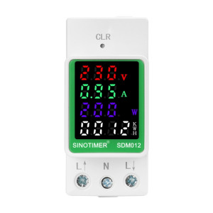 SINOTIMER DIN Rail AC Affichage numérique Courant Tension Puissance Électricité Testeur Multifonction, Modèle: SDM012-2 SS290196-20