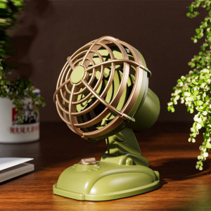 Mini ventilateur électrique silencieux de bureau, ventilateur rétro USB d'extérieur (vert) SH501A706-20