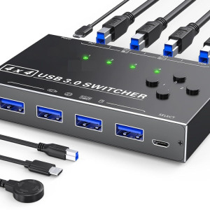 KC-KM434B USB3.0 4 ports USB périphérique partagé 4 ports périphérique de partage d'imprimante clavier souris commutateur SH6411129-20