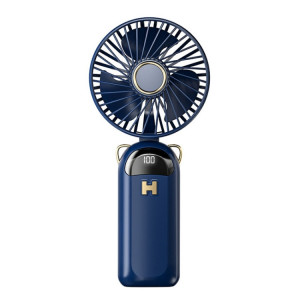 Ventilateur de charge USB à affichage numérique pliable, petit ventilateur d'extérieur à main suspendu au cou (bleu) SH901B357-20