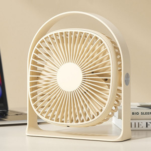 Veilleuse légère à chargement USB, ventilateur de bureau, été, bureau, étudiant, extérieur, petit ventilateur multifonctionnel (Beige) SH701B1332-20