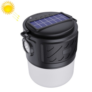 DV-V12 Lampe de camping solaire extérieure Carte FM Haut-parleur Bluetooth (Noir) SH601A385-20
