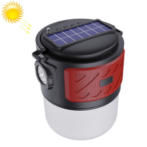 DV-V12 Lampe de camping solaire extérieure Carte FM Haut-parleur Bluetooth (Rouge) SH601C259-20