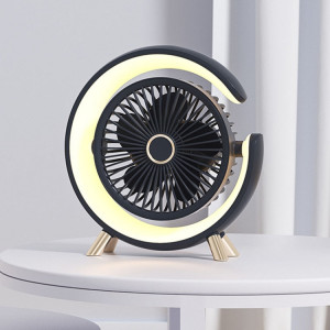 Ventilateur de bureau à chargement USB, avec lumière, pour dortoir d'étudiants, son, bureau, arôme, ventilateur de bureau (bleu foncé) SH501A1271-20
