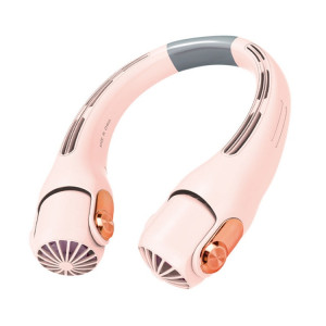 Mini ventilateur de cou en Silicone, Portable, USB, pour étudiant, extérieur, réglable (rose) SH101A287-20
