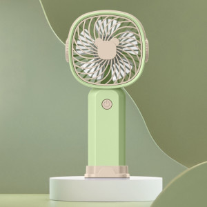 Mini ventilateur multifonctionnel portatif portatif avec fonction de support de téléphone, couleur: jaune vert avec batterie SH80021417-20