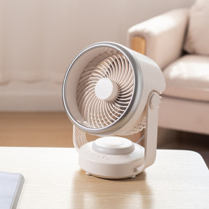 Ventilateur de circulation d'air ventilateur de bureau à tête oscillante automatique avec lumière LED (blanc) SH001A121-20
