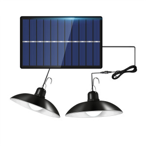 Lustre à ampoule LED solaire d'extérieur étanche IP65, lumières d'intérieur, spécifications: Double lumière blanche sans télécommande SH9103239-20