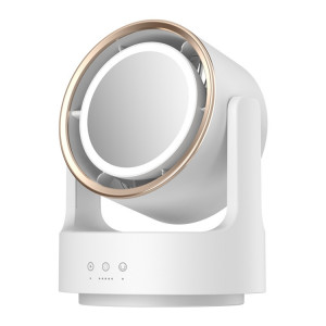 Ventilateur de bureau multifonctionnel 3 en 1 avec miroir cosmétique lumière LED oscillant rechargeable SH6802655-20
