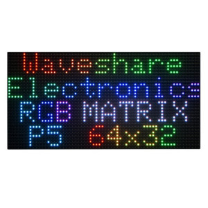 Panneau matriciel LED couleur RVB Waveshare, pas de 5 mm, 64 x 32 pixels, luminosité réglable (25848) SW501A483-20