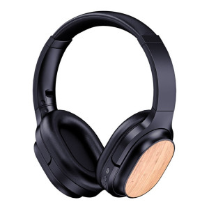 Casque Bluetooth en bois de bambou avec carte son intégrée, prise en charge carte TF/FM/AUX (noir) SH301A1065-20