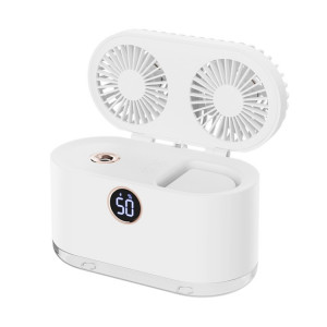 Refroidisseur d'humidification de veilleuse de ventilateur de bureau d'affichage numérique intelligent de pulvérisation à double feuille de WT-818 (blanc) SH901A1920-20