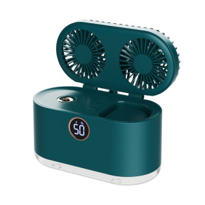 Refroidisseur d'humidification de veilleuse de ventilateur de bureau d'affichage numérique intelligent de pulvérisation à double feuille de WT-818 (vert) SH901C506-20
