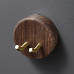 Pour prise sèche-cheveux Dyson, support de rangement mural en noyer, étagère en bois SH0103655-20
