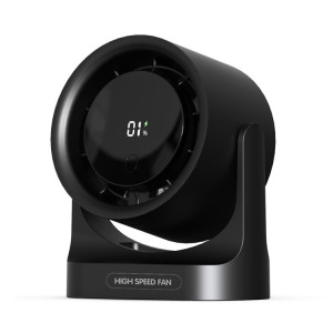 Ventilateur de bureau mural à turbine avec affichage numérique et chargement USB à 100 vitesses HX-F315 (noir) SH601B1821-20