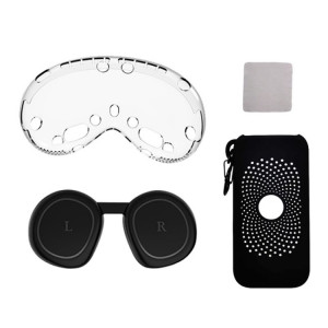 Pour Apple Vision Pro 4 en 1 Kit Couvercle d'objectif Accessoires de boîtier de protection de batterie, Spécification: A Style Noir SH6301660-20