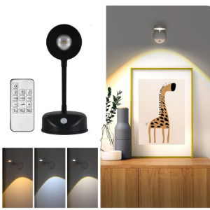 Projecteur LED sans fil rechargeable avec détecteur de mouvement et télécommande 2000 mAH Noir SH41041431-20