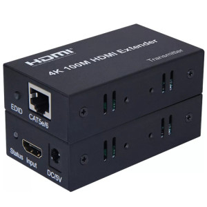 Câble Ethernet simple HDMI vers RJ45 100 m Extender 4K HD Câble Amplificateur de signal Prise britannique (Noir) SH702B652-20