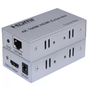 Câble Ethernet simple HDMI vers RJ45 100 m Extender 4K HD Câble Amplificateur de signal Prise UE (Argent) SH703A1913-20