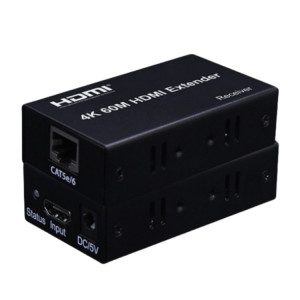 Câble Ethernet simple HDMI vers RJ45 60 m Extender 4K HD Câble Amplificateur de signal, Émetteur + Récepteur Prise UE (Noir) SH303A1444-20