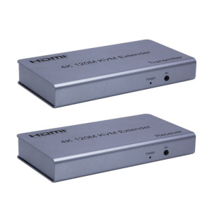 KVM 120m 4K HD Extender Souris d'ordinateur Clavier HDMI Câble Ethernet unique Émetteur + Récepteur Prise UE (Gris) SH103A1581-20