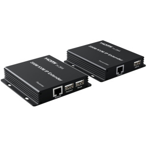 Câble d'extension de réseau IP HDMI KVM 200 m, extension de clavier et souris H.264, prise britannique (noir) SH002A566-20