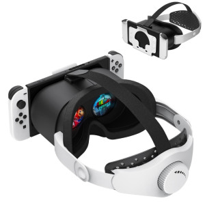 DEVASO Compatible avec Switch / Switch OLED Display Console de jeu HD 3D VR Lunettes Accessoires de réglage du bandeau (Noir Blanc) SH501A1297-20